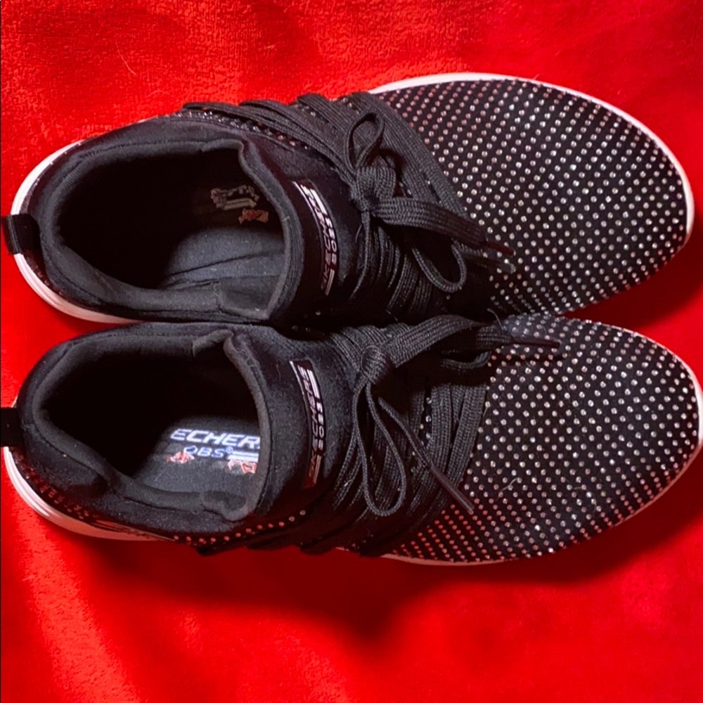 Skechers  black, sparkly sneakers.